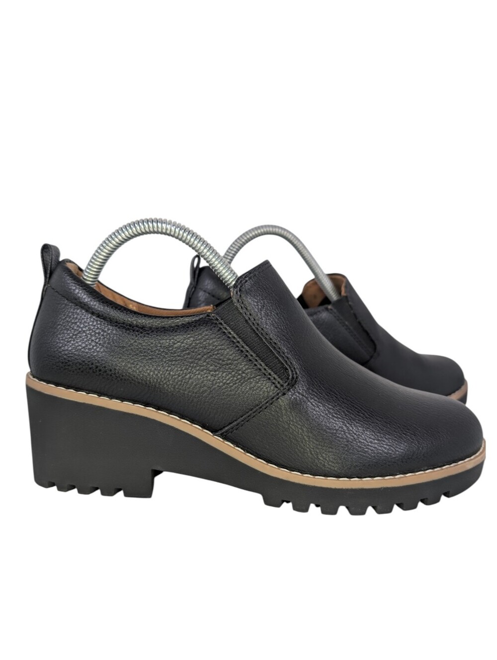 EuroSoft By Soft Emari Vegan Black Chunky Slip On Platform Loafer Size 9.5